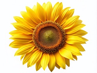 Bright and Cheerful Sunflower in Flat Style Isolated on White Background for Food Photography, Perfect for Culinary Use, Recipes, and Creative Food Presentation Ideas