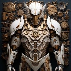 A Futuristic Suit of Armor with Advanced Technology and Design