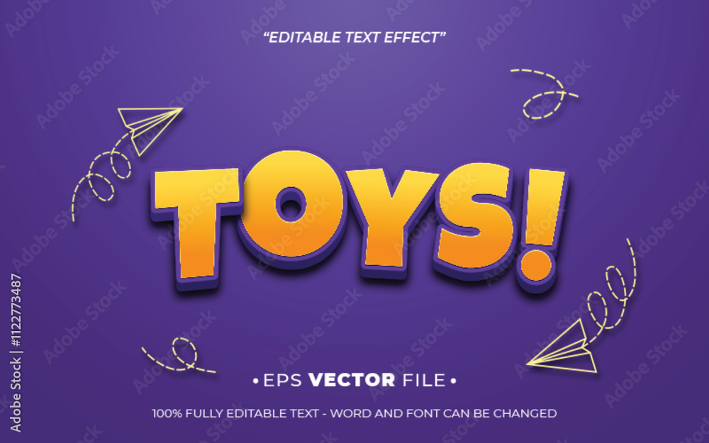 Poster toys 3d text effect editable vector