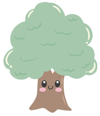 Cute cartoon tree is smiling © Dutduen