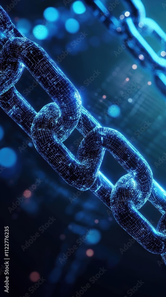 Poster digital chain: a wireframe representation of interconnectedness