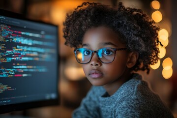 Child Programmer Coding Kid Girl Learning to Code STEM Education Technology for Kids