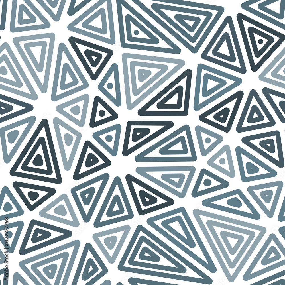 Poster minimal geometric background. multiple repeated inner triangles. large triangles size. monotone styl