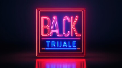 Neon sign advertising a back to school sale.