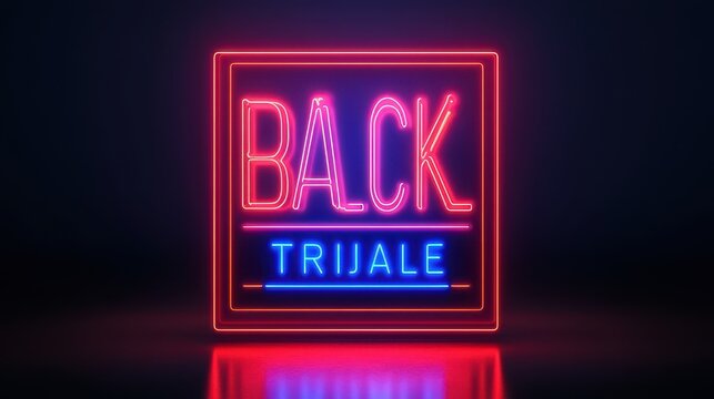 Neon sign advertising a back to school sale.