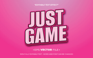 Just Game 3d text effect editable vector