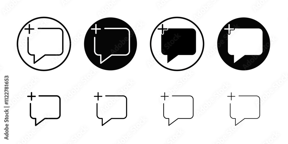 Poster Add chat icon Outline vector for web ui
