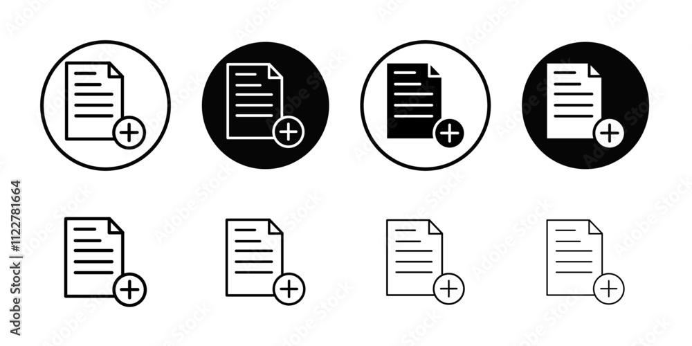 Poster Add new document icon Outline vector for web ui