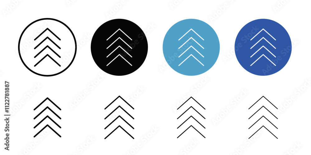 Poster Arrow chevron icon Outline vector for web ui