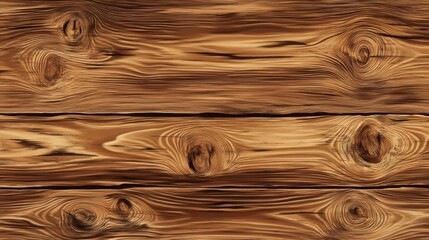 Rustic Brown Wooden Plank Texture with Knots
