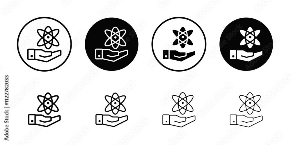 Poster Atom scientific icon Outline vector for web ui