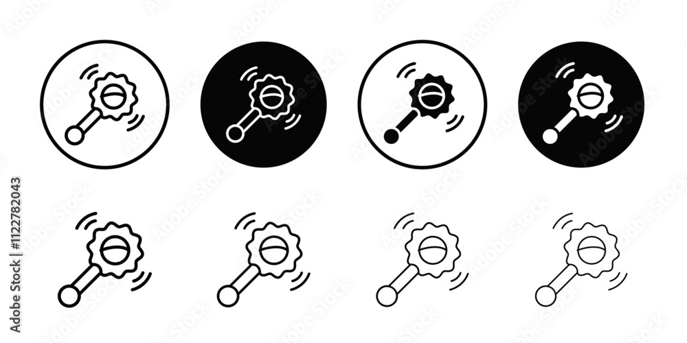 Poster baby rattle icon outline vector for web ui
