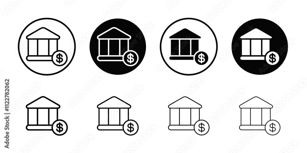 Poster bank icon outline vector for web ui