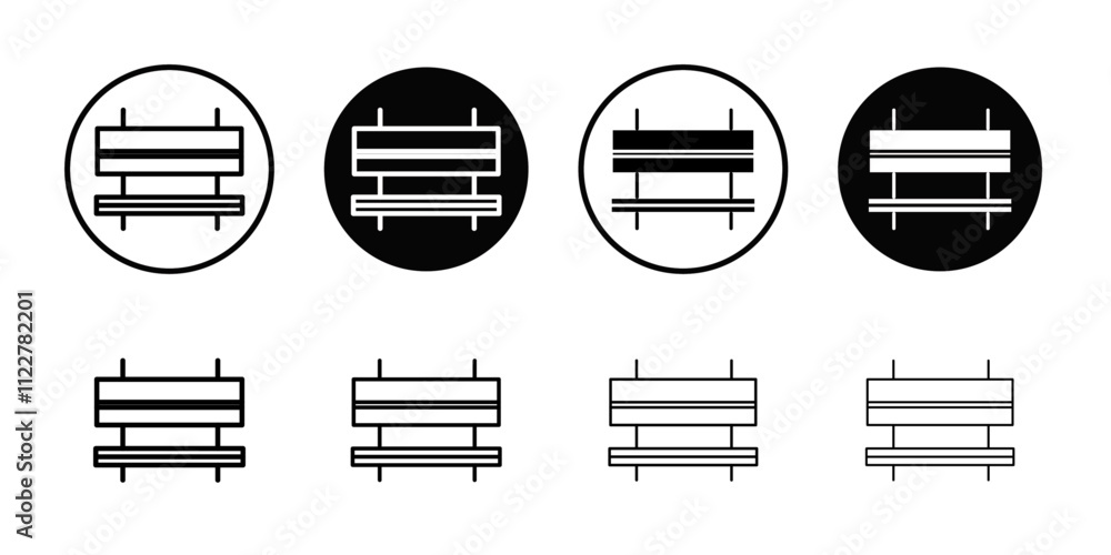 Poster Bench icon Outline vector for web ui