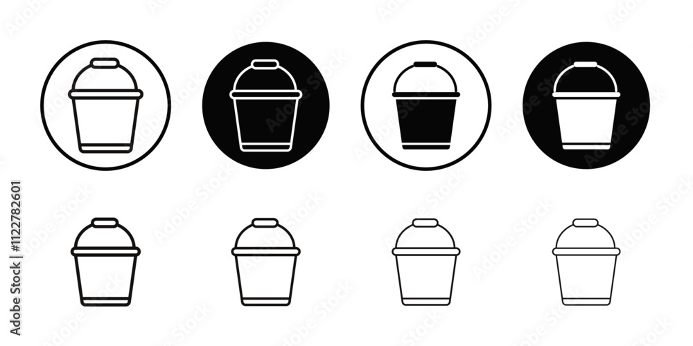Poster bucket icon outline vector for web ui