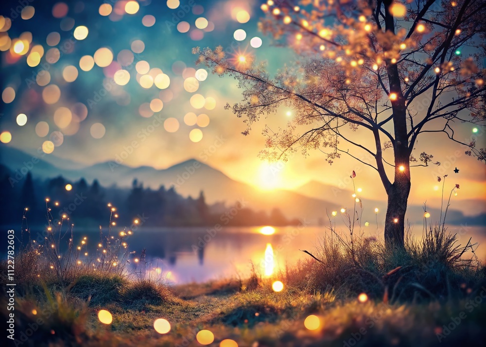 Poster captivating bokeh effect in a serene setting, evoking the emotion of waiting for a miracle amidst a 