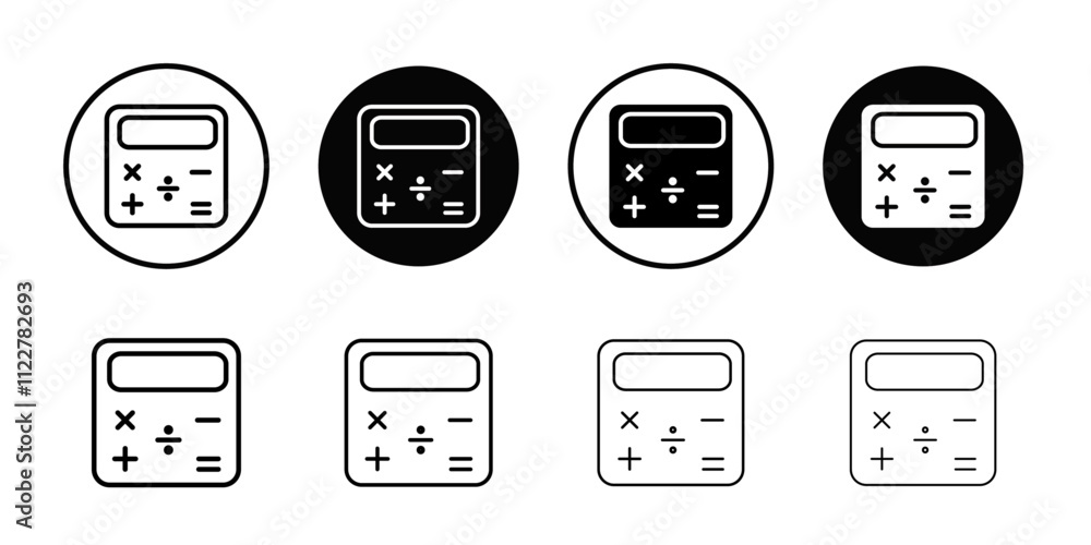 Aufkleber Calculator icon Outline vector for web ui