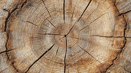 Fototapeta premium Close-up of a tree ring showing growth patterns and texture.