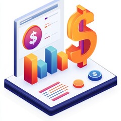 Presentation Chart with Dollar Symbol Showcasing Business Financial Data and Analytics