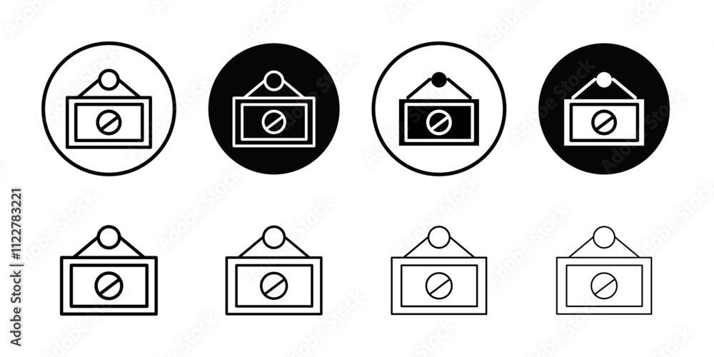 Poster Closed Sign Icon Outline vector for web ui
