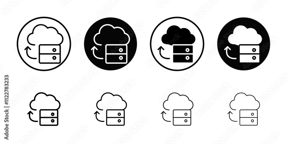 Poster Cloud database icon Outline vector for web ui