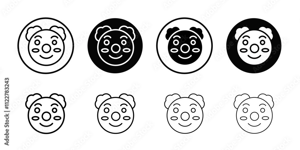 Aufkleber Clown head icon Outline vector for web ui
