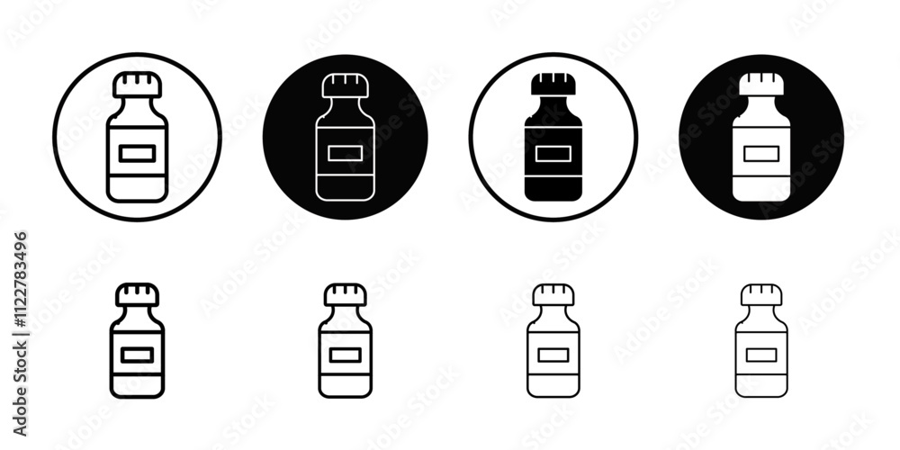 Poster cough syrup icon Outline vector for web ui