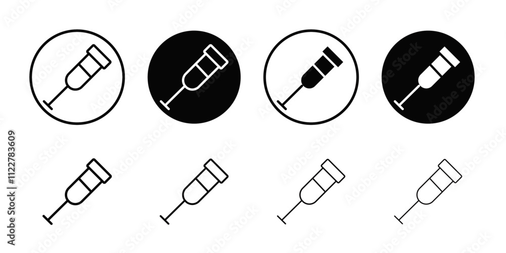 Poster crutches icon Outline vector for web ui