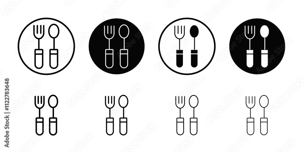 Poster Cutlery icon Outline vector for web ui