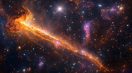 Fototapeta premium Galactic Explosion Amidst Stars
