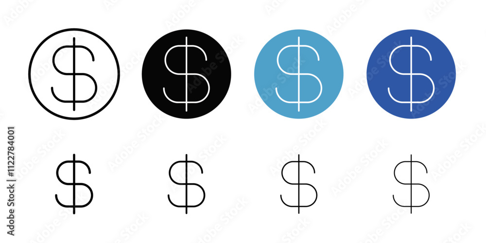 Poster Dollar sign icon Outline vector for web ui