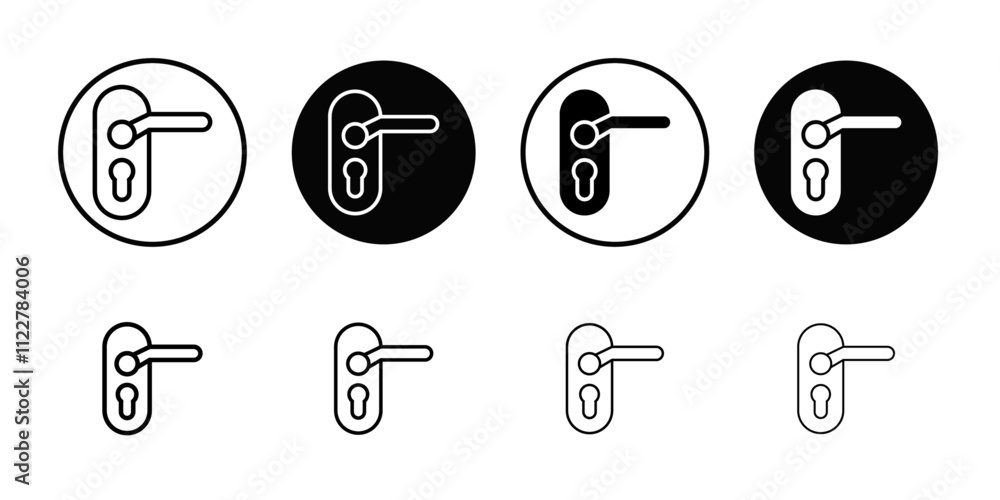 Aufkleber Door knob icon Outline vector for web ui