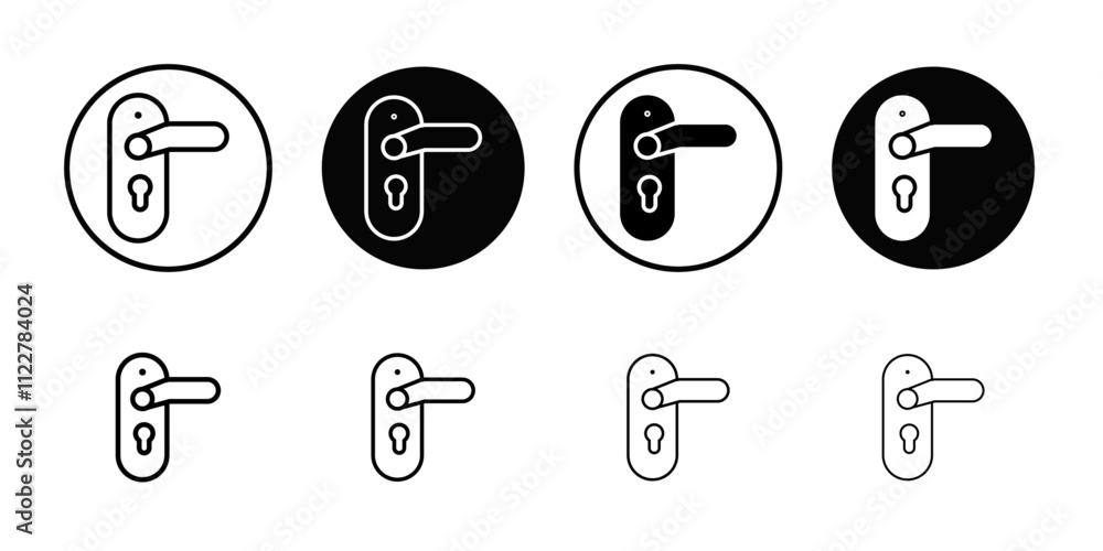 Aufkleber Door knob icon Outline vector for web ui