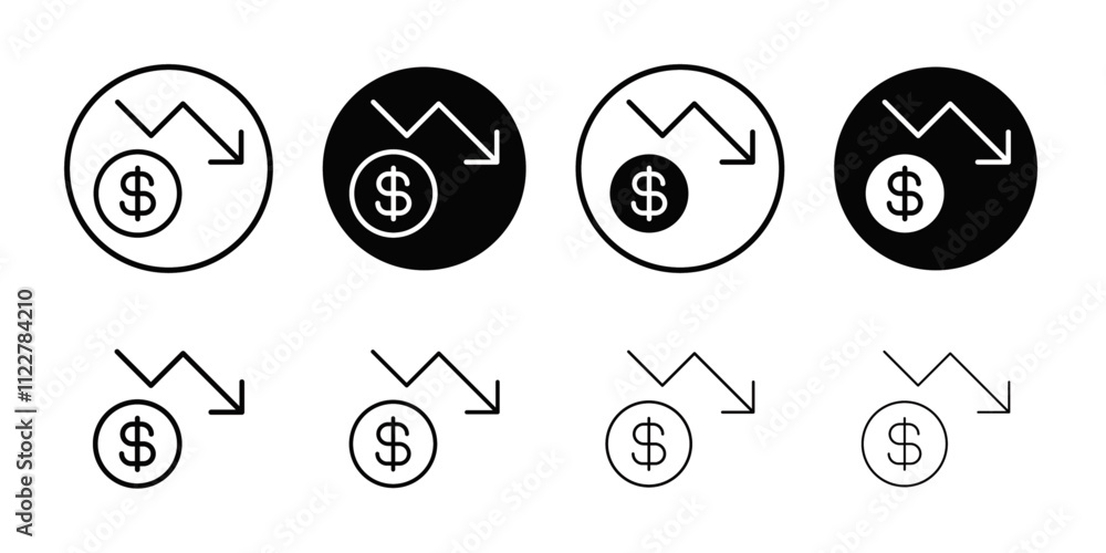 Poster economic loss icon outline vector for web ui