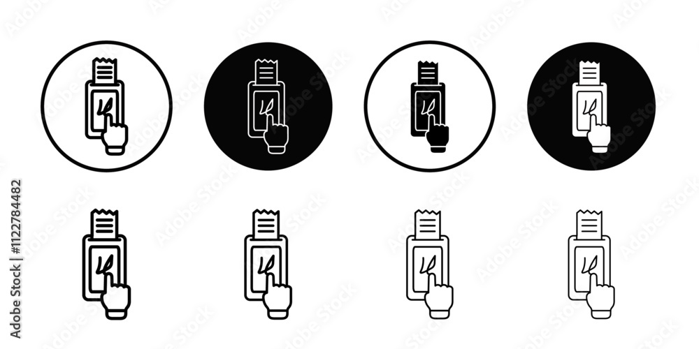 Poster Finger confirms signature icon Outline vector for web ui