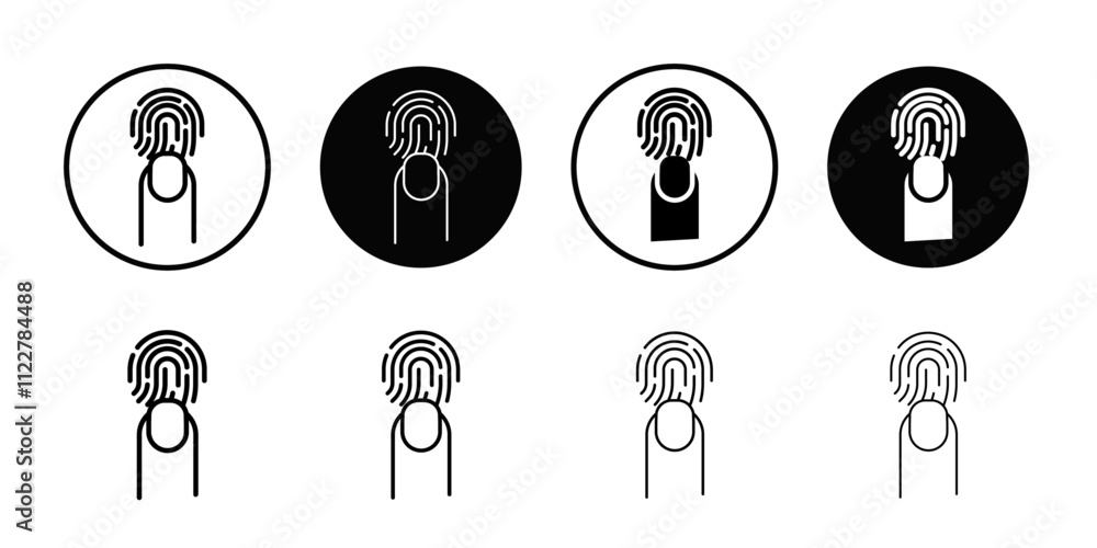 Poster Finger authentication icon Outline vector for web ui