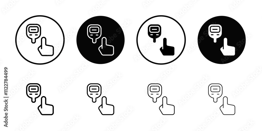 Poster Fingertip pulse oximeter icon Outline vector for web ui