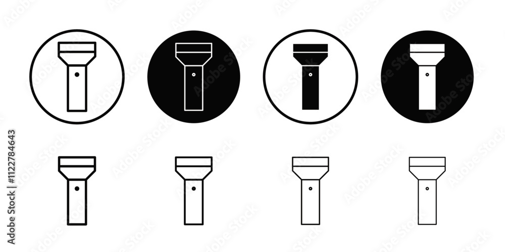 Poster Flashlight icon Outline vector for web ui