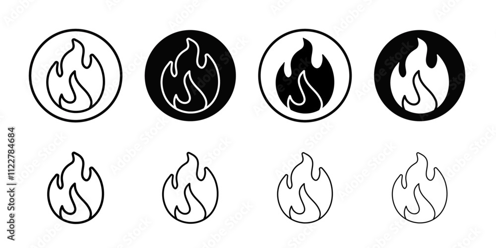 Poster flame fire icon outline vector for web ui