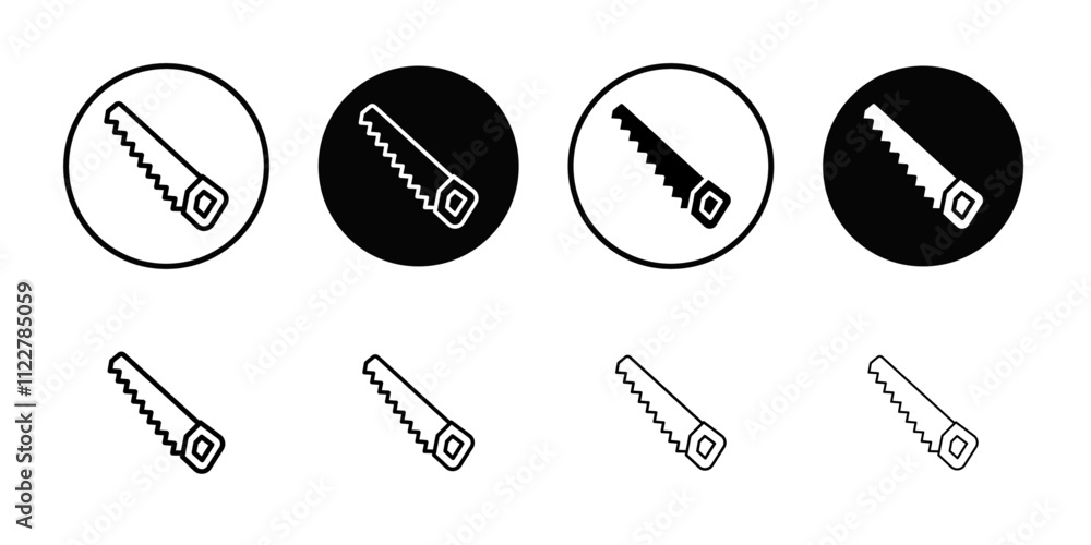 Poster hand saw icon Outline vector for web ui