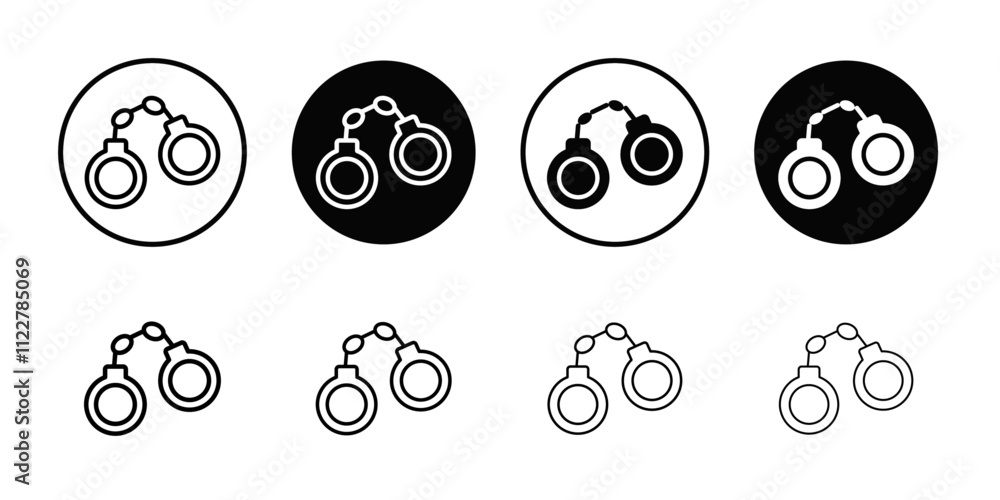 Aufkleber Handcuffs icon Outline vector for web ui