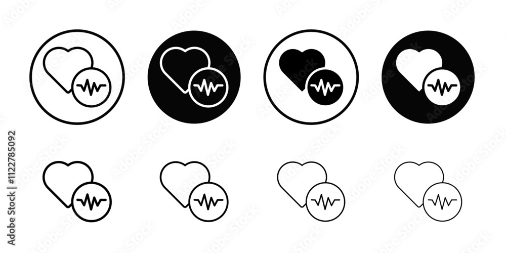 Poster heart rate icon Outline vector for web ui
