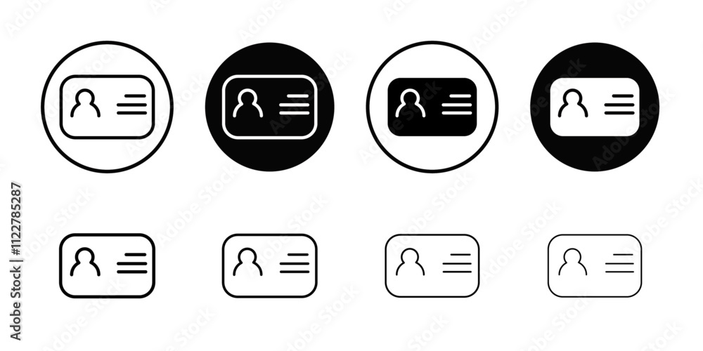 Aufkleber identity card icon Outline vector for web ui