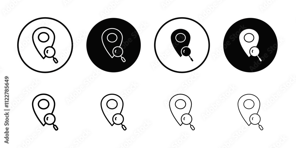 Poster Location search icon Outline vector for web ui
