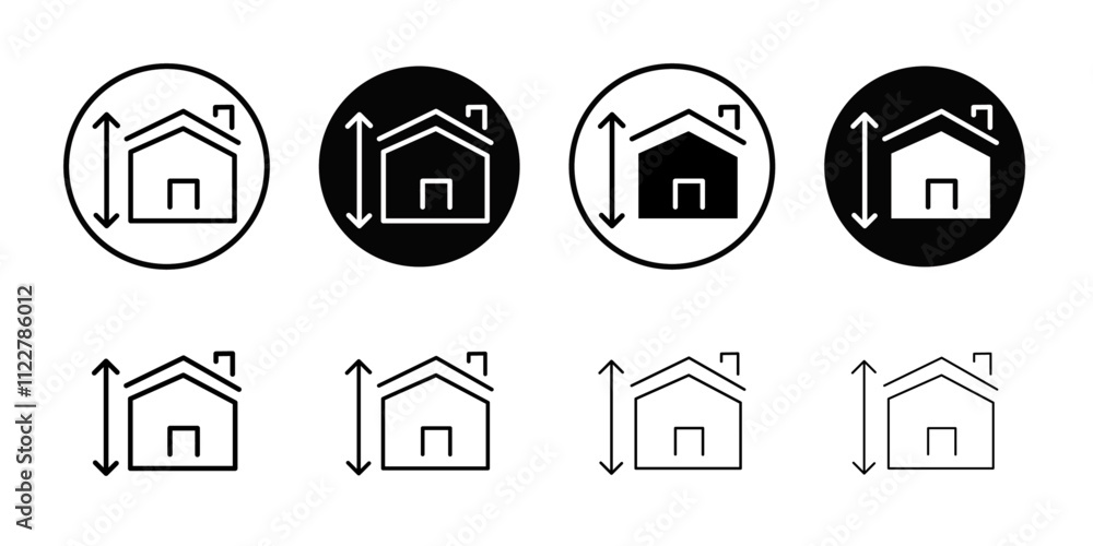 Aufkleber Minimum ceiling heights icon Outline vector for web ui