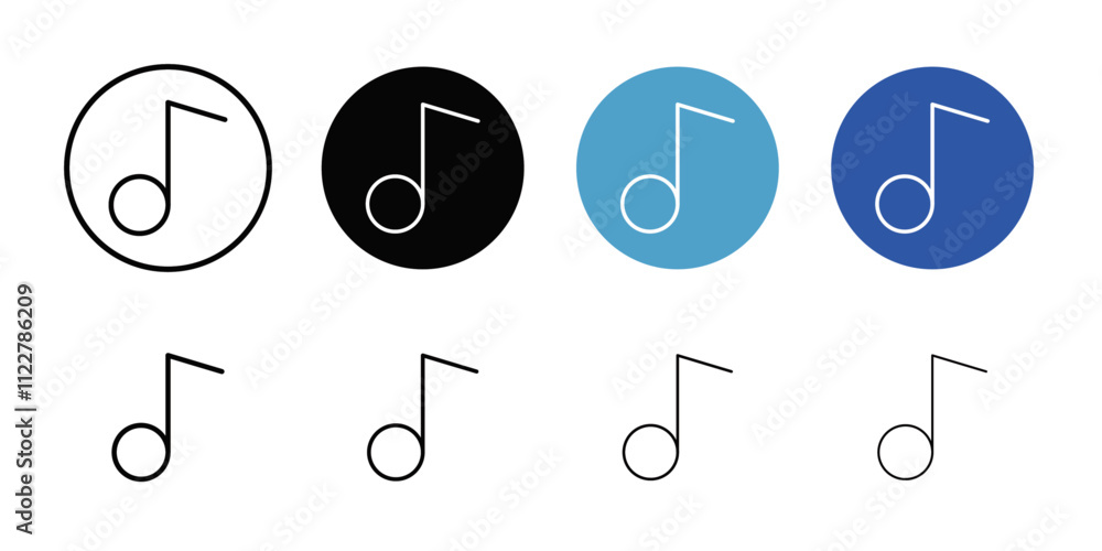 Poster music note icon outline vector for web ui