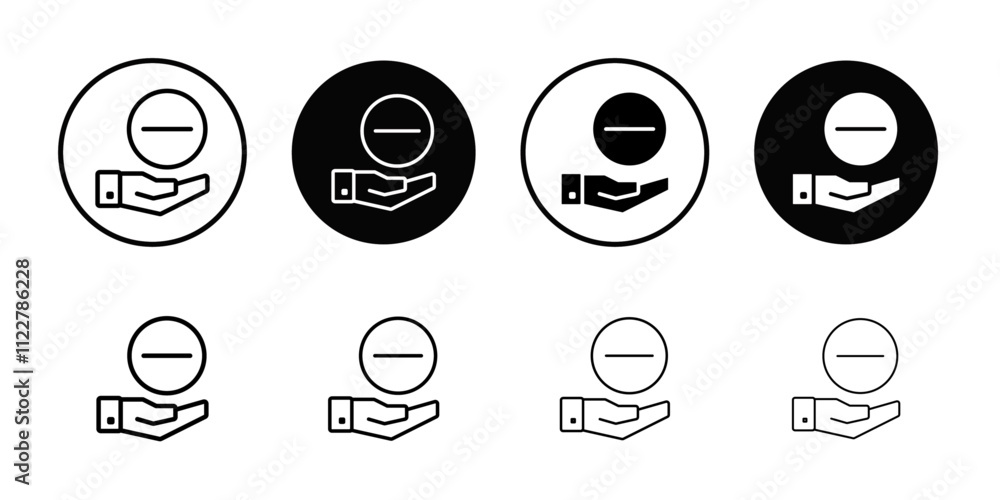Aufkleber negative sign icon outline vector for web ui