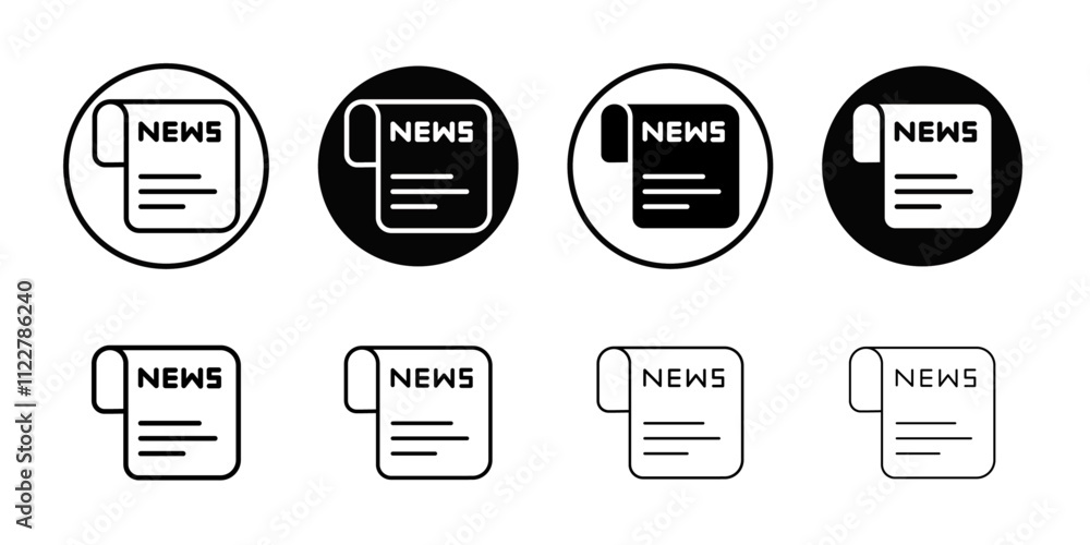 Poster newspaper icon outline vector for web ui