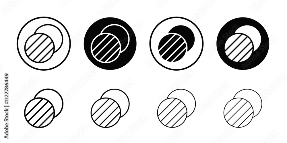 Poster Overlapping icon Outline vector for web ui
