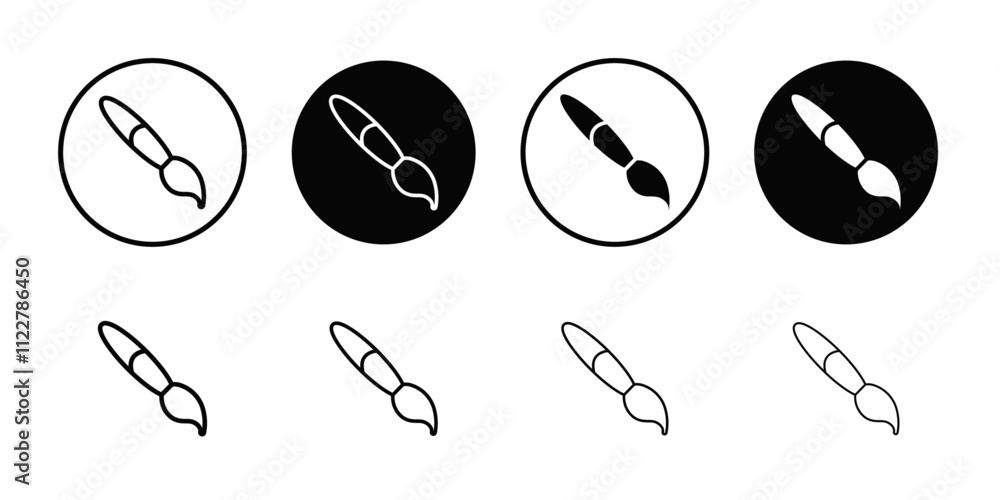 Poster paint brush icon outline vector for web ui